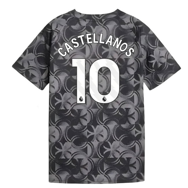 2025-2026 Man City Warm Up Jersey (Black) - Kids (Castellanos 10)