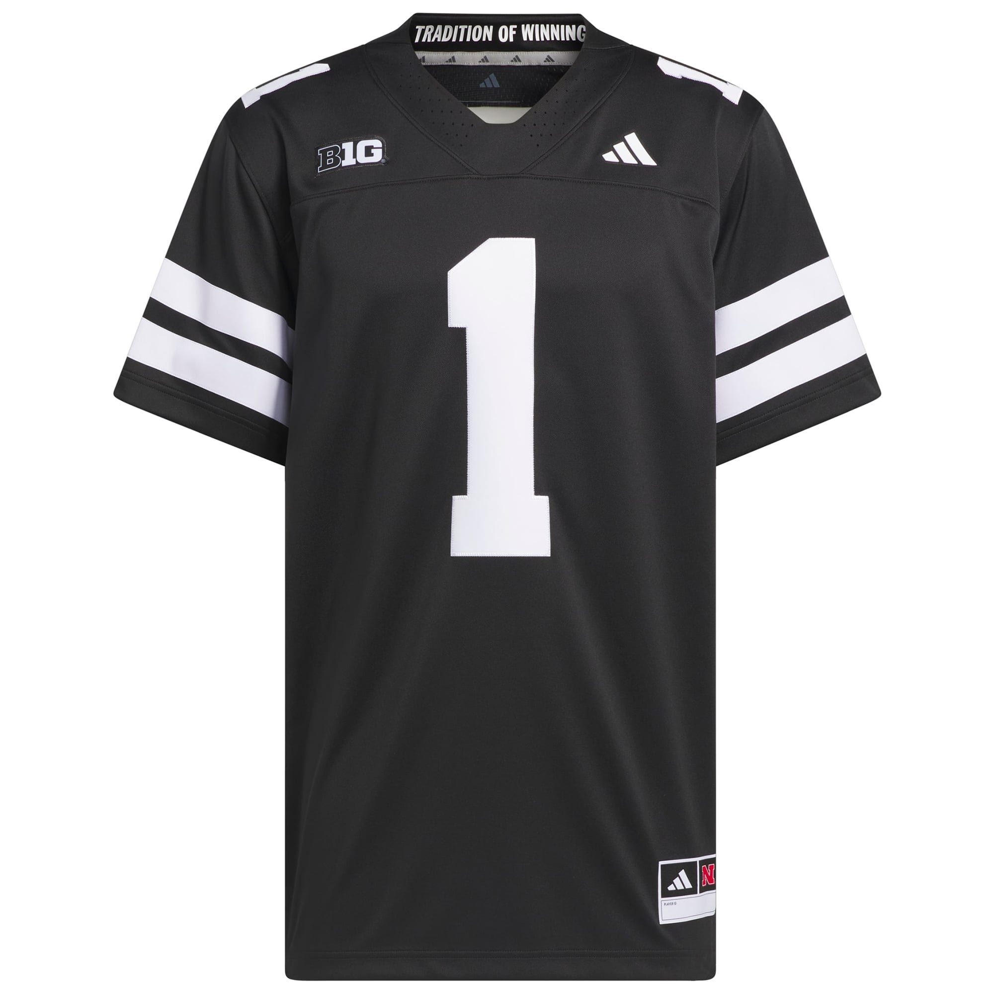 #1 Nebraska Huskers adidas Alternate Premier Jersey - Black