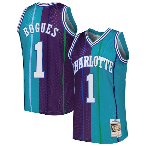 Muggsy Bogues CHA Swingman Jersey - authentic NBA athletic training