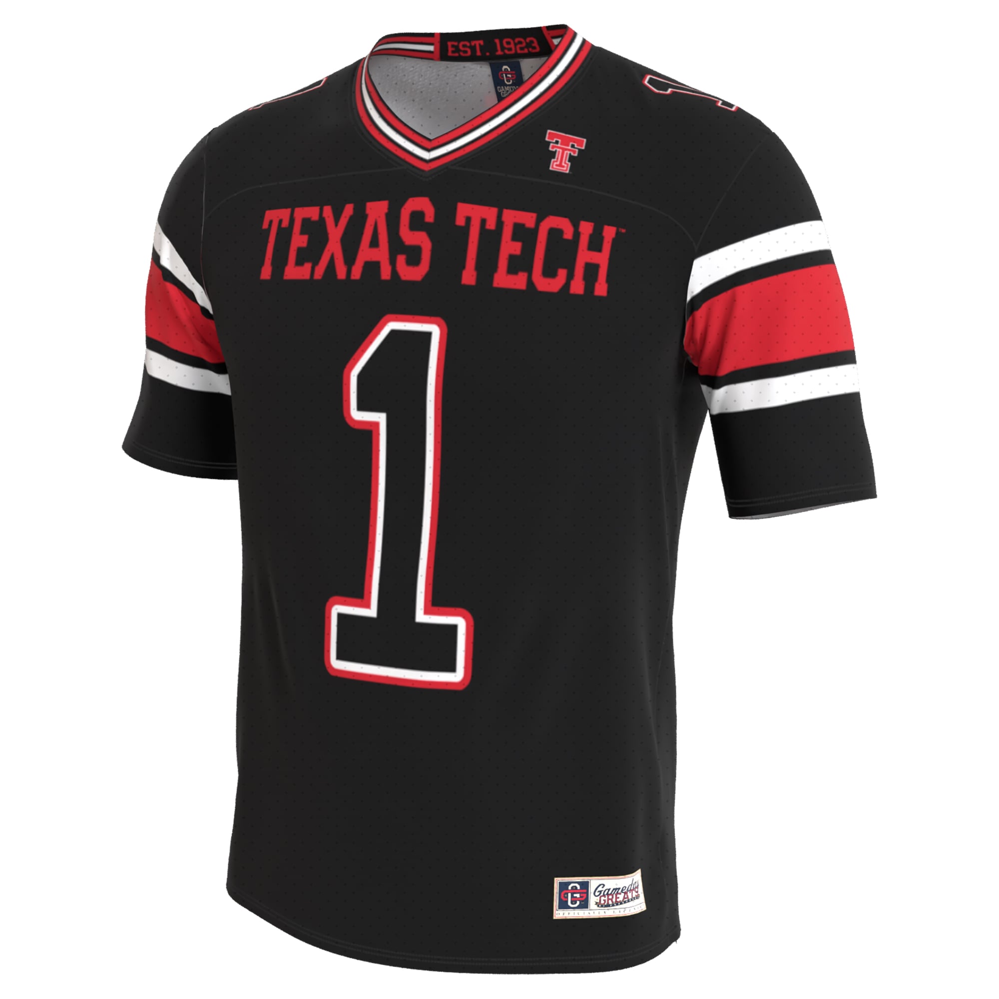 Unisex Black Texas Tech Red Raiders Lightweight Collegiate Football Blackout Fashion Jersey