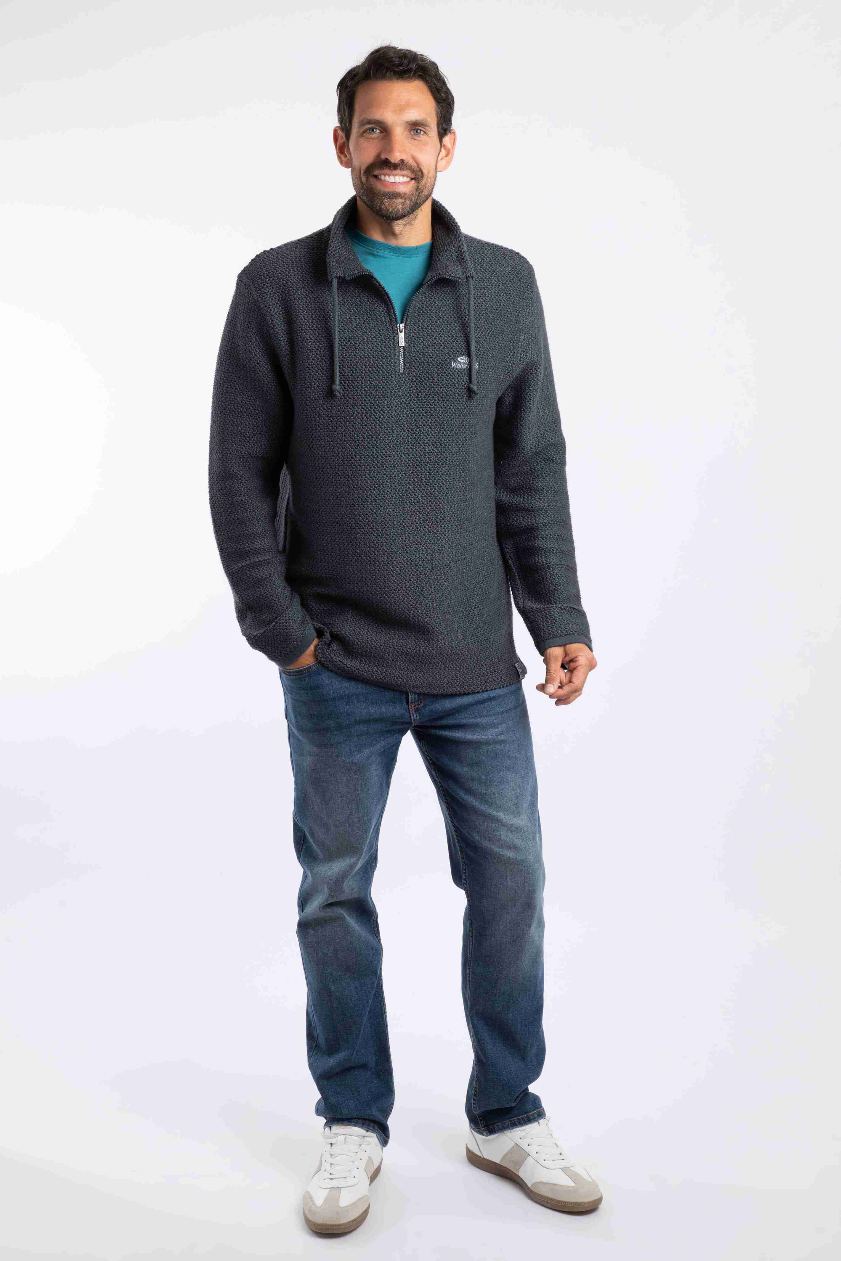 Cruiser 1/4 Zip Macaroni Sweatshirt Navy