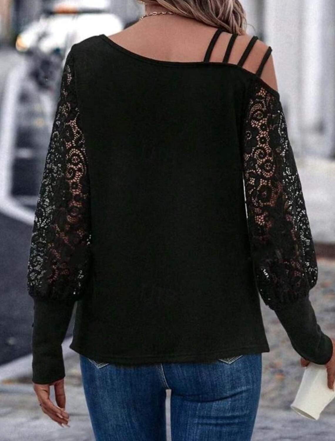 Women's Blouse Stylish Modern Lace Long Sleeve Regular Tops Work Daily Spring Fall