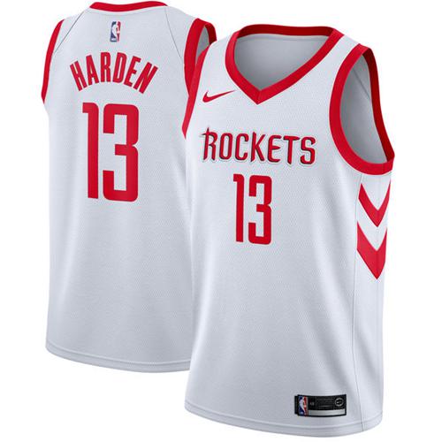 White Nike James Harden #13 Nuggets Jersey - Quick-Dry Basketball Jersey