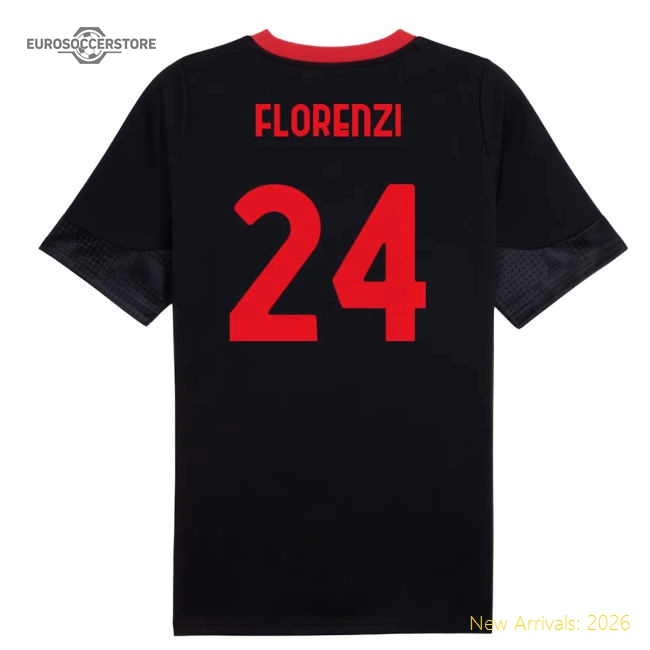 Ac Milan Home Match Jersey Black) (florenzi Moisture-wicking