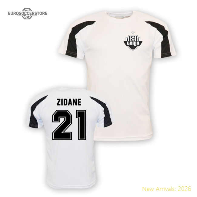 Excellent Zinedine Zidane Black And Whites Sports Training Fan Jers
