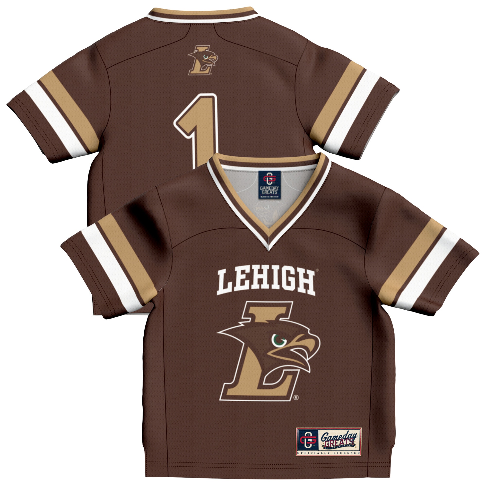 [Toddler] Lehigh Mountain Hawks #1 Football Jersey - Brown | Stadium Series 2026