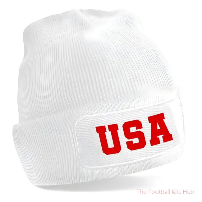 Men USA National Football Beanie (White)