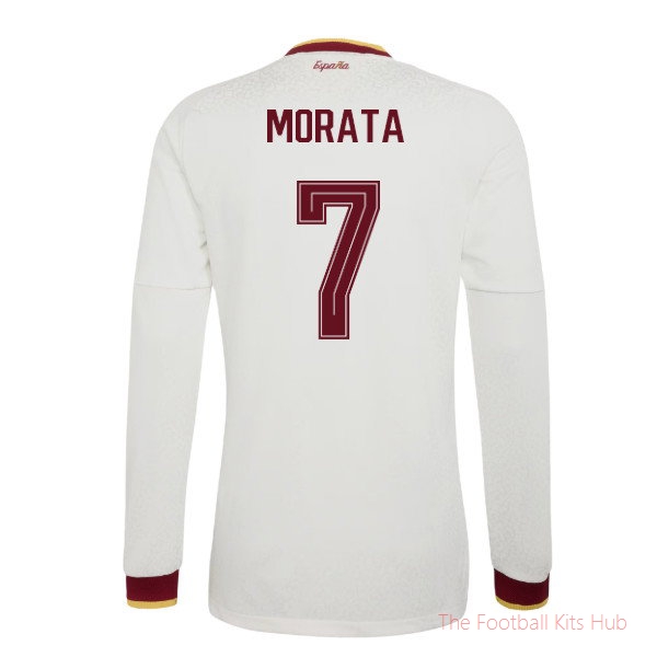 2026-2027 Spain Authentic Long Sleeves Away Shirt (Morata 7)