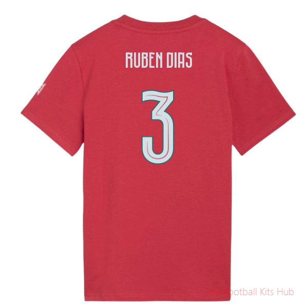 [LK] 2026/27 Portugal FtblCulture Tee (Red) - Kids (Ruben Dias 3)