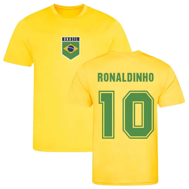 Performance Ronaldinho Brazil Training Jersey (Yellow) Quality