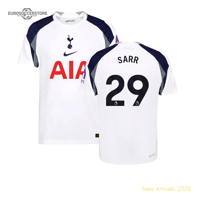 Luxury Tottenham Hotspur Home Sarr Jersey 2025-2026 Stretchy