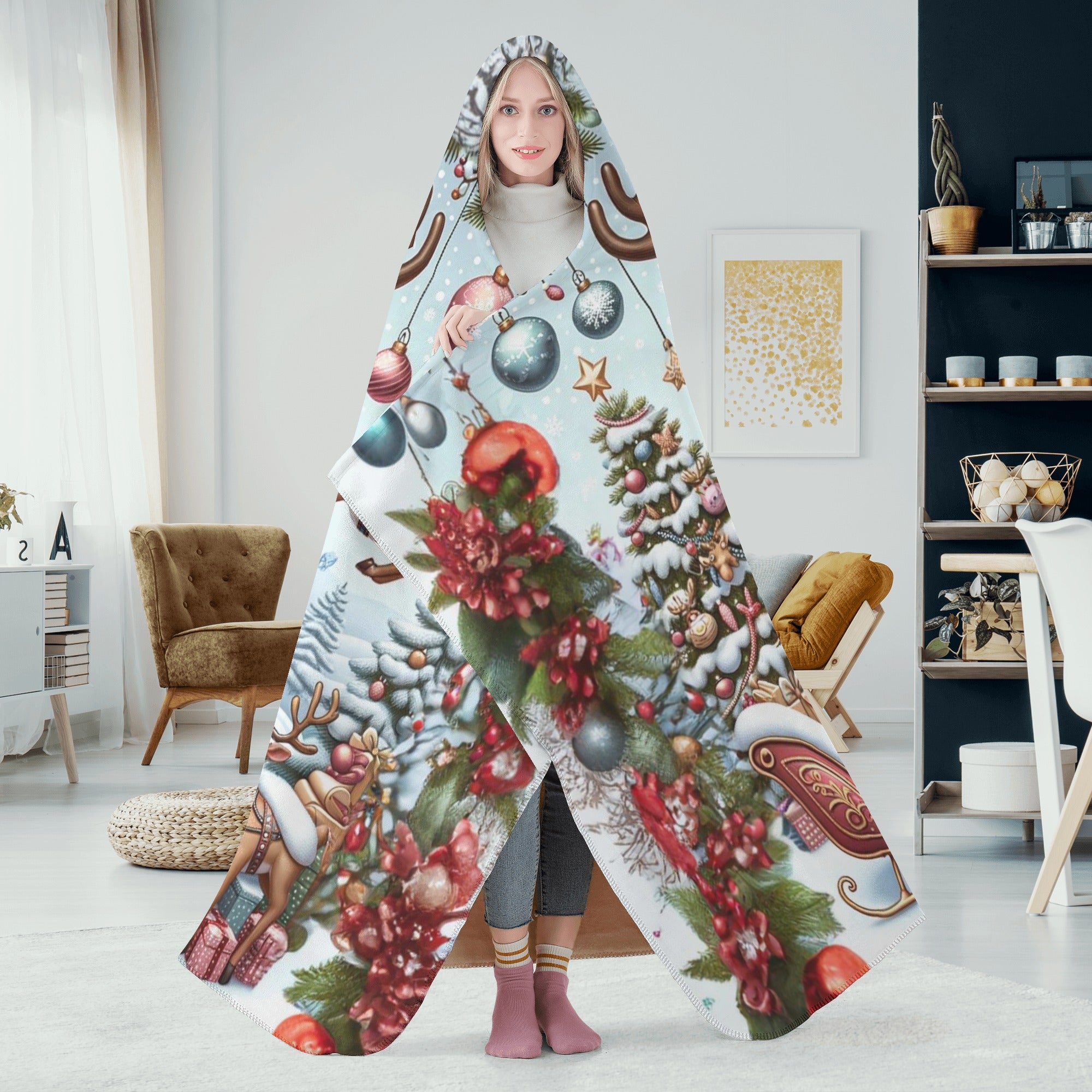 Premium Fashion-Forward The Deer - Hooded Blanket for Casual Outings