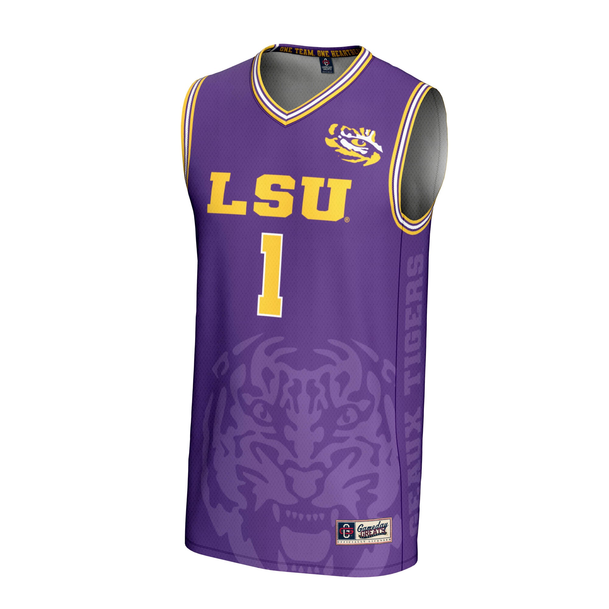 [NJP] LSU Tigers GameDay Greats Unisex Lightweight Icon Print Basketball Jersey - Purple