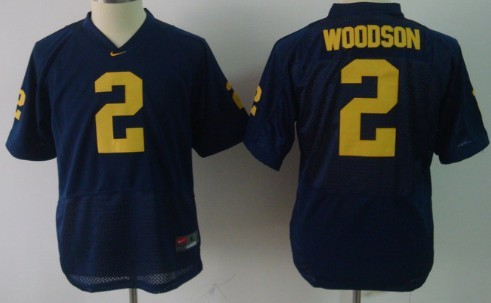 Men's U-M Wolverines Blue 2024 authentic Charles Woodson #2 team