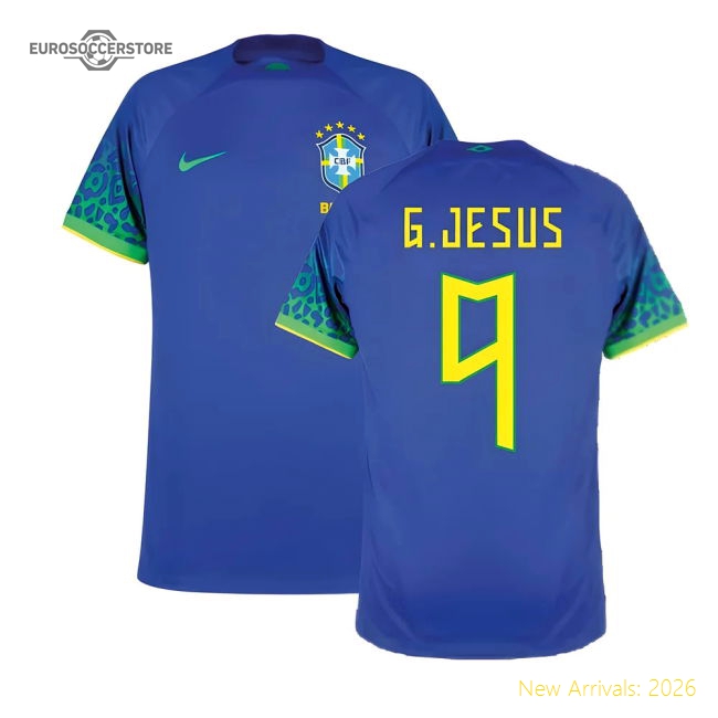 2022-2023 Brazil National Teams Away Shirt G.Jesus 9 For South