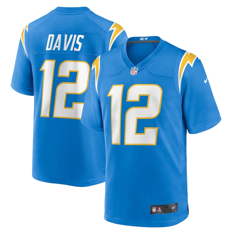 None Derius Davis LA Chargers Energetic Premium Material Jersey