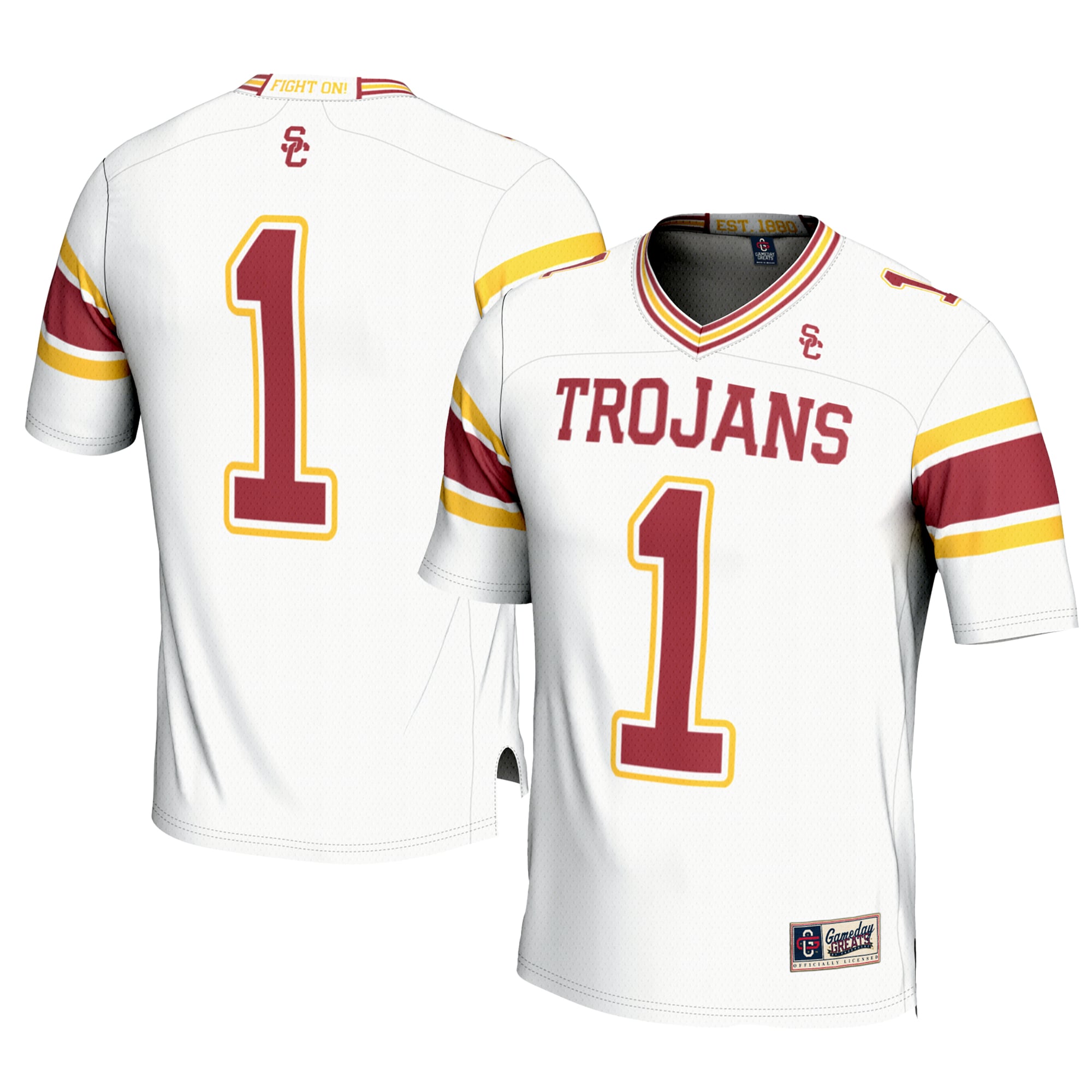 Youth #1 White USC Trojans Football Jersey