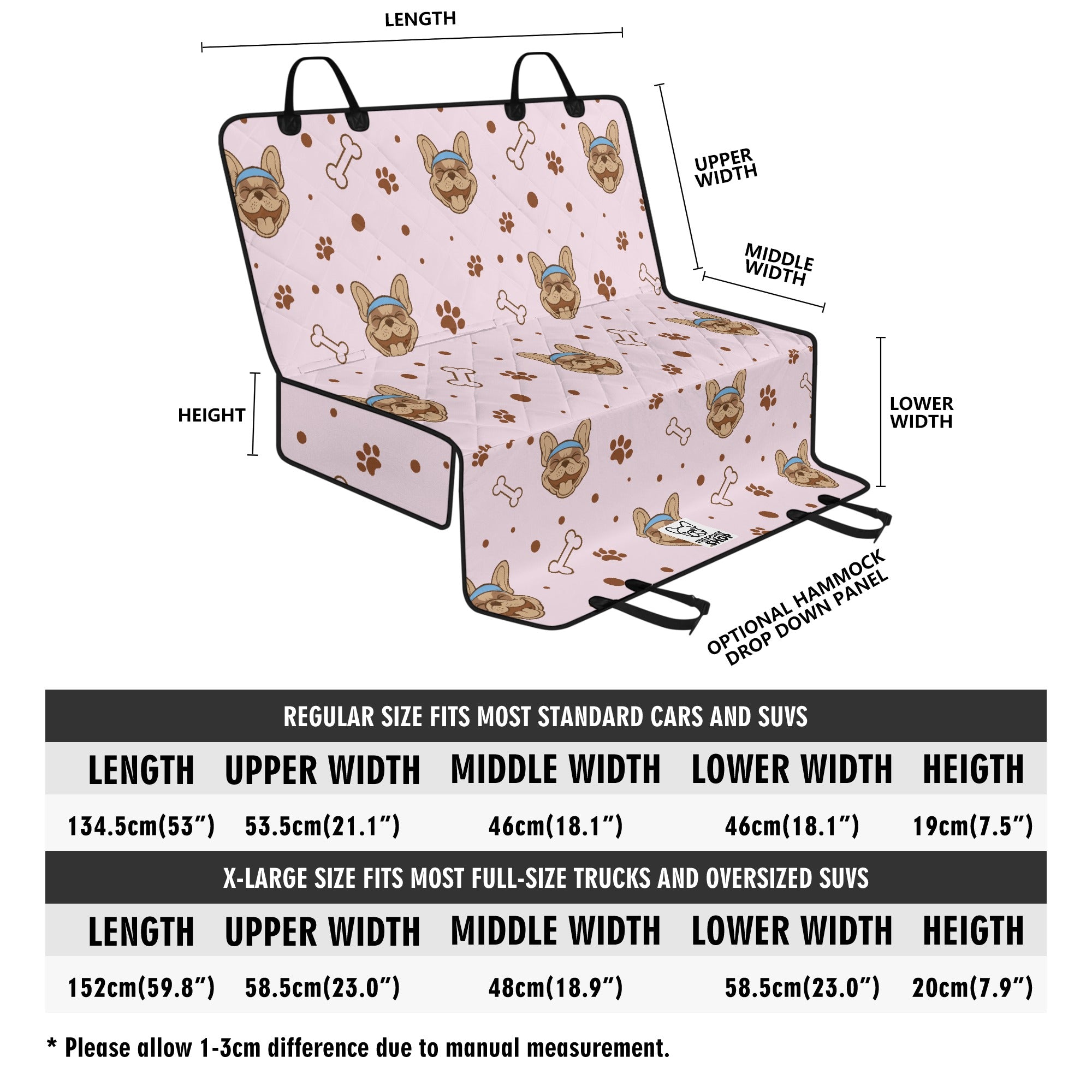 Car Pet Seat Covers For French Bulldog Outdoor Use | Breed-optimized