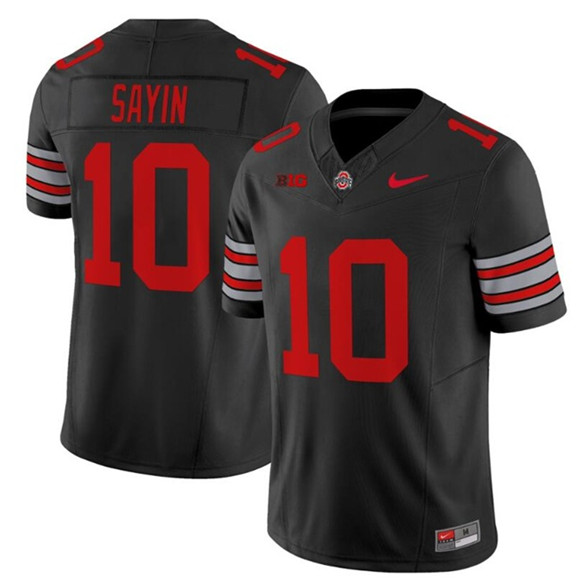 away jersey Men's OSU Buckeyes Julian Sayin #10 Black 2024 Football