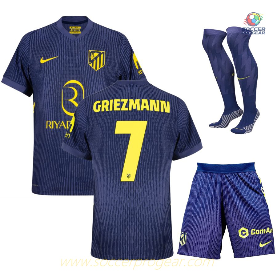 Atletico Madrid Away 2025-2026 Season Griezmann Youth Football Kit Football Shirt