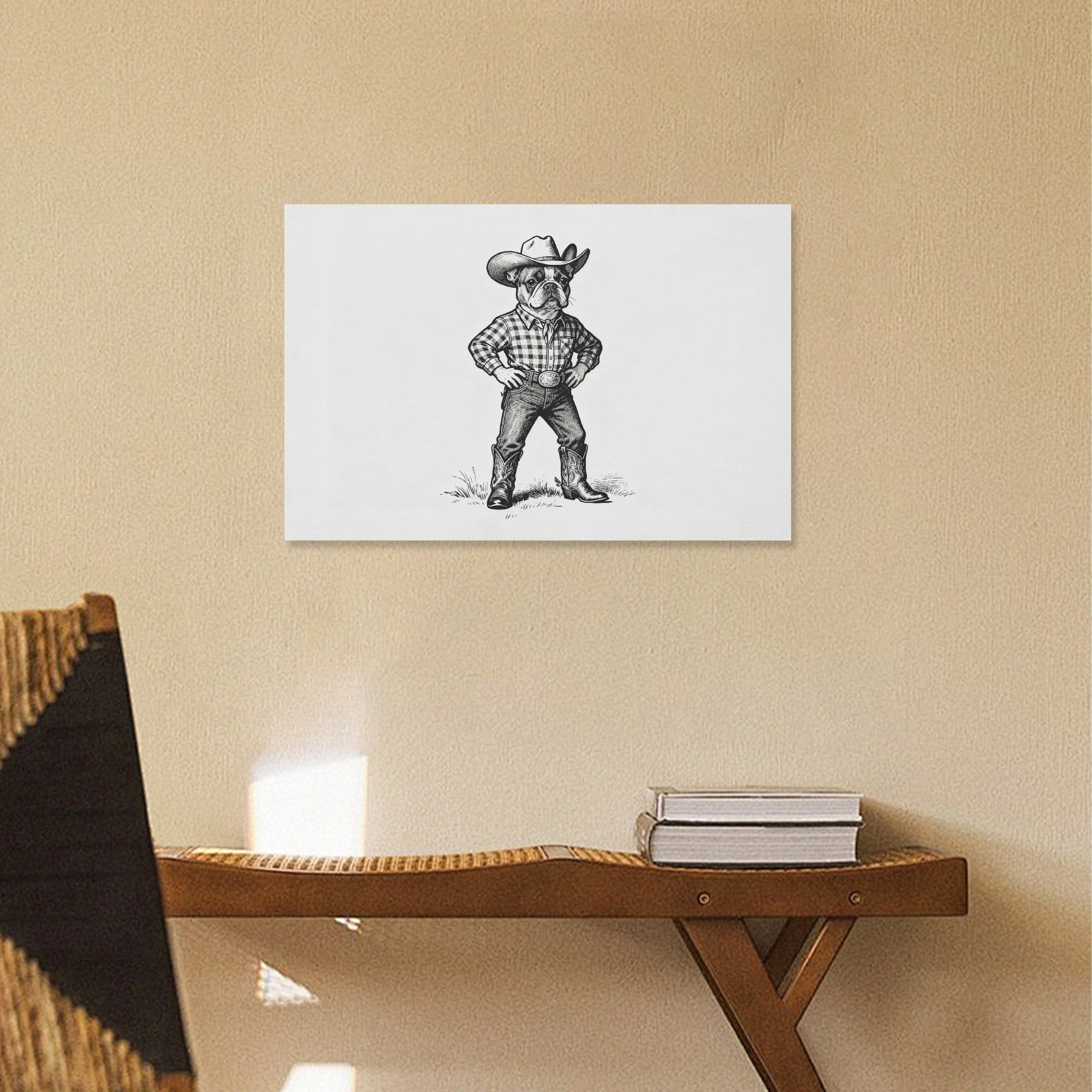 Durable Nate - Adorable Frenchie Canvas Wall Art for Pet Enthusiasts