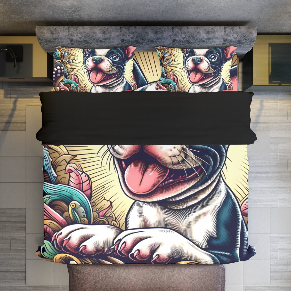 High-Quality Gizmo- Duvet Cover Set For Boston Terrier Lovers for Dog