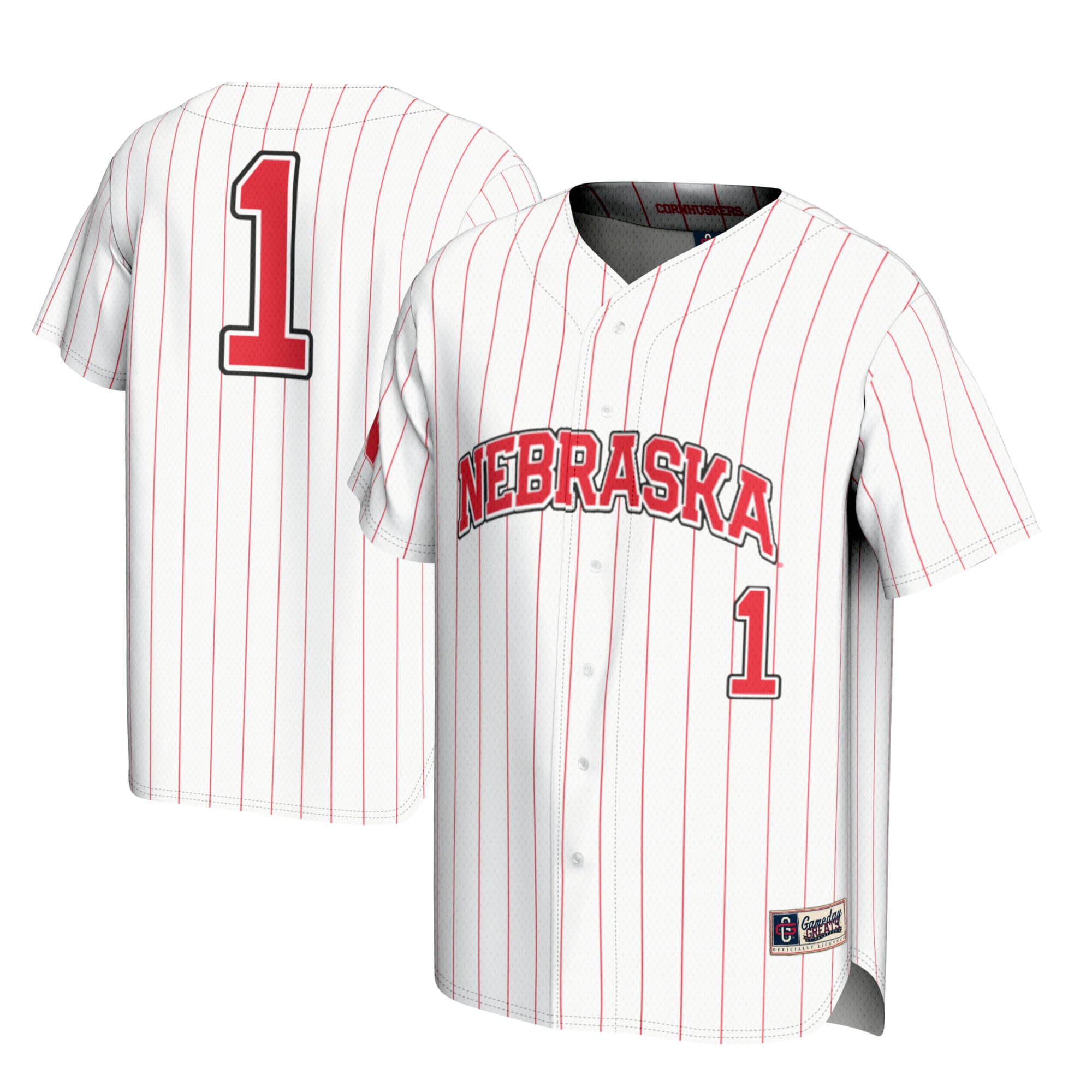 [NJP] Nebraska Huskers GameDay Greats Youth Lightweight Baseball Jersey - White