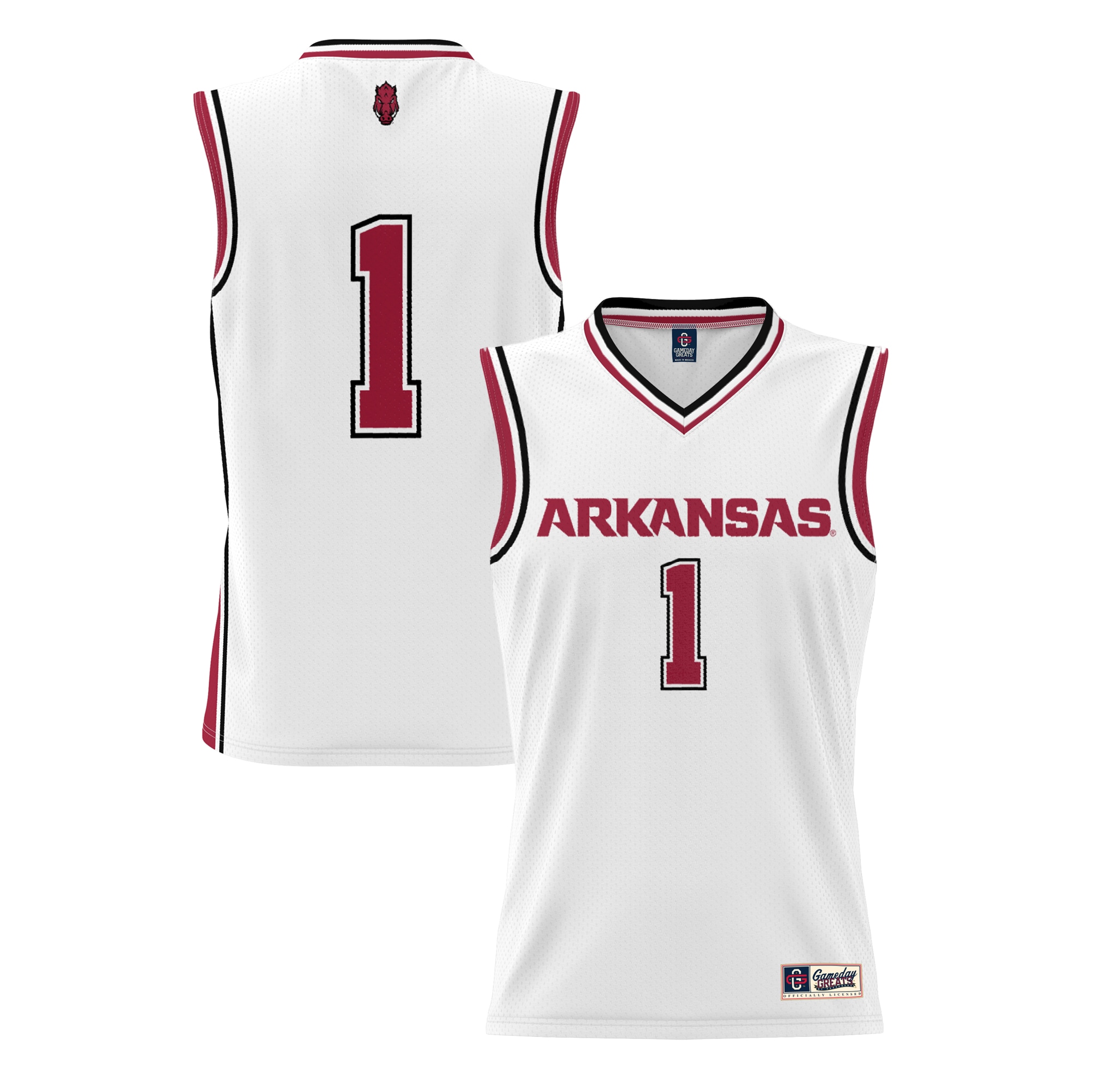 [NJP] Arkansas Razorbacks GameDay Greats Youth Lightweight Basketball Jersey - White