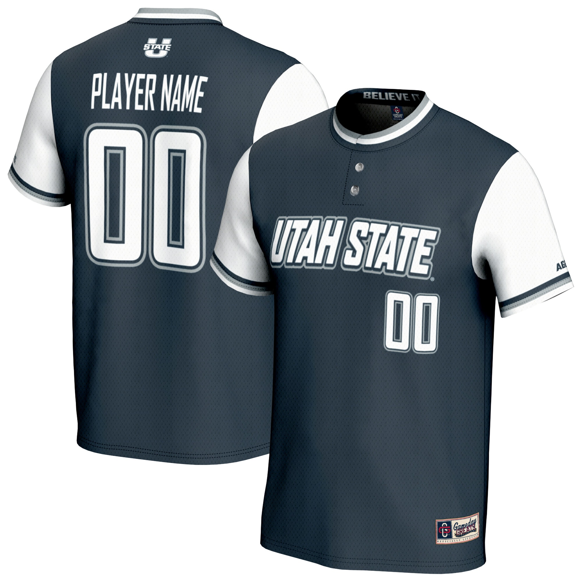 [NJP] Utah State Aggies GameDay Greats NIL Pick-A-Player Lightweight Softball Fashion Jersey - Navy