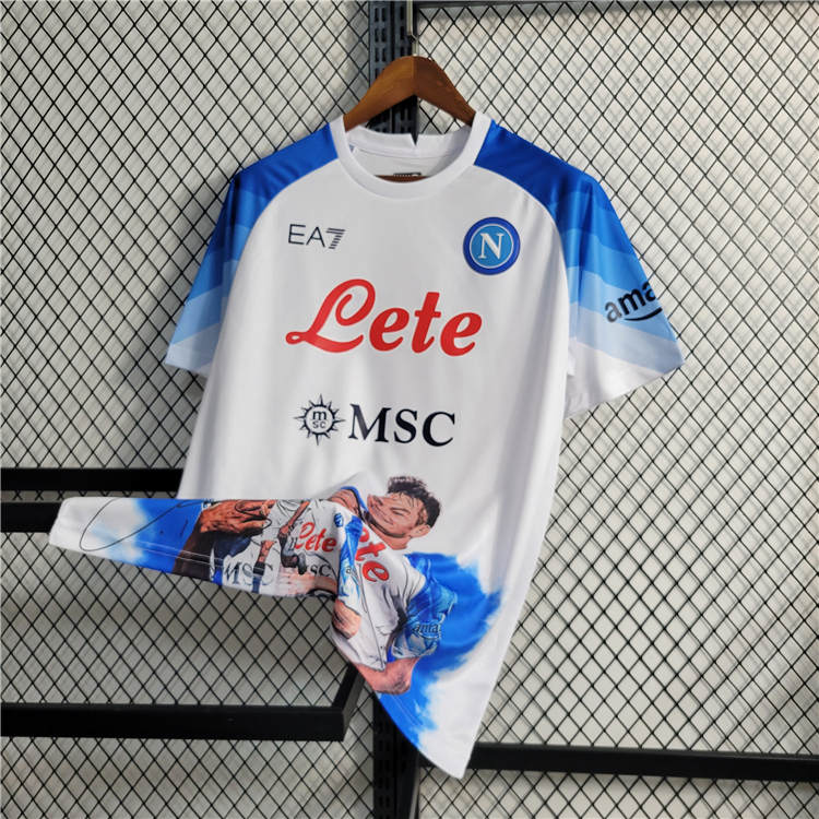 Professional Grade Napoli 2324 Soccer Shirt Champion Edition White