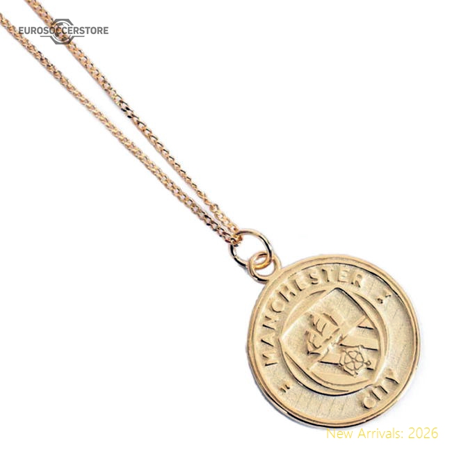 Premium Manchester City Fc 18ct Gold Plated On Silver Pendant & Chain