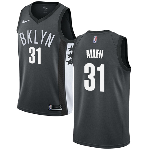 Gray BKN Brooklyn Nets #31 Nike Replica Jersey Game Day Wear