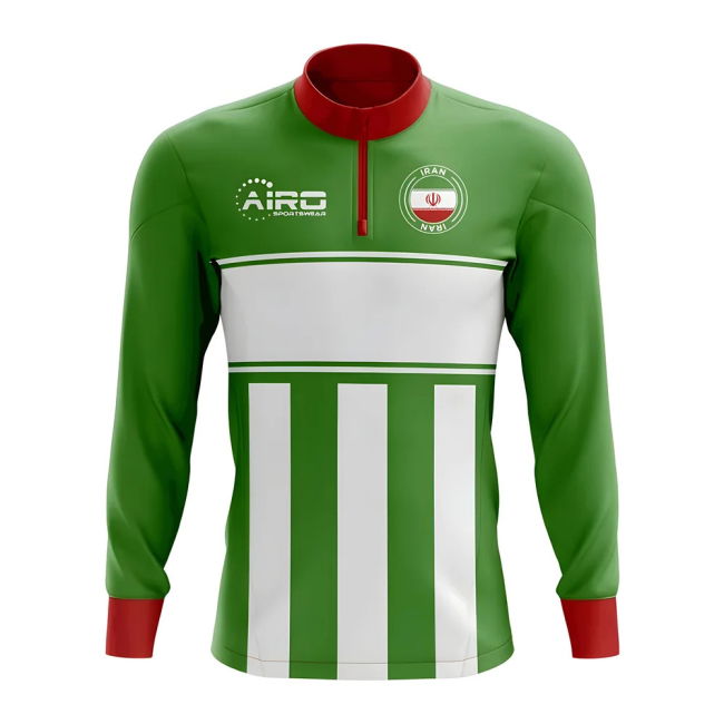 World-Class Iran Concept Football Half Zip Midlayer Top (Green-White)