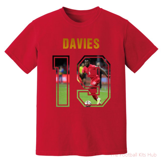 Alphonso Davies Canada Name And Number T-Shirt (Red)