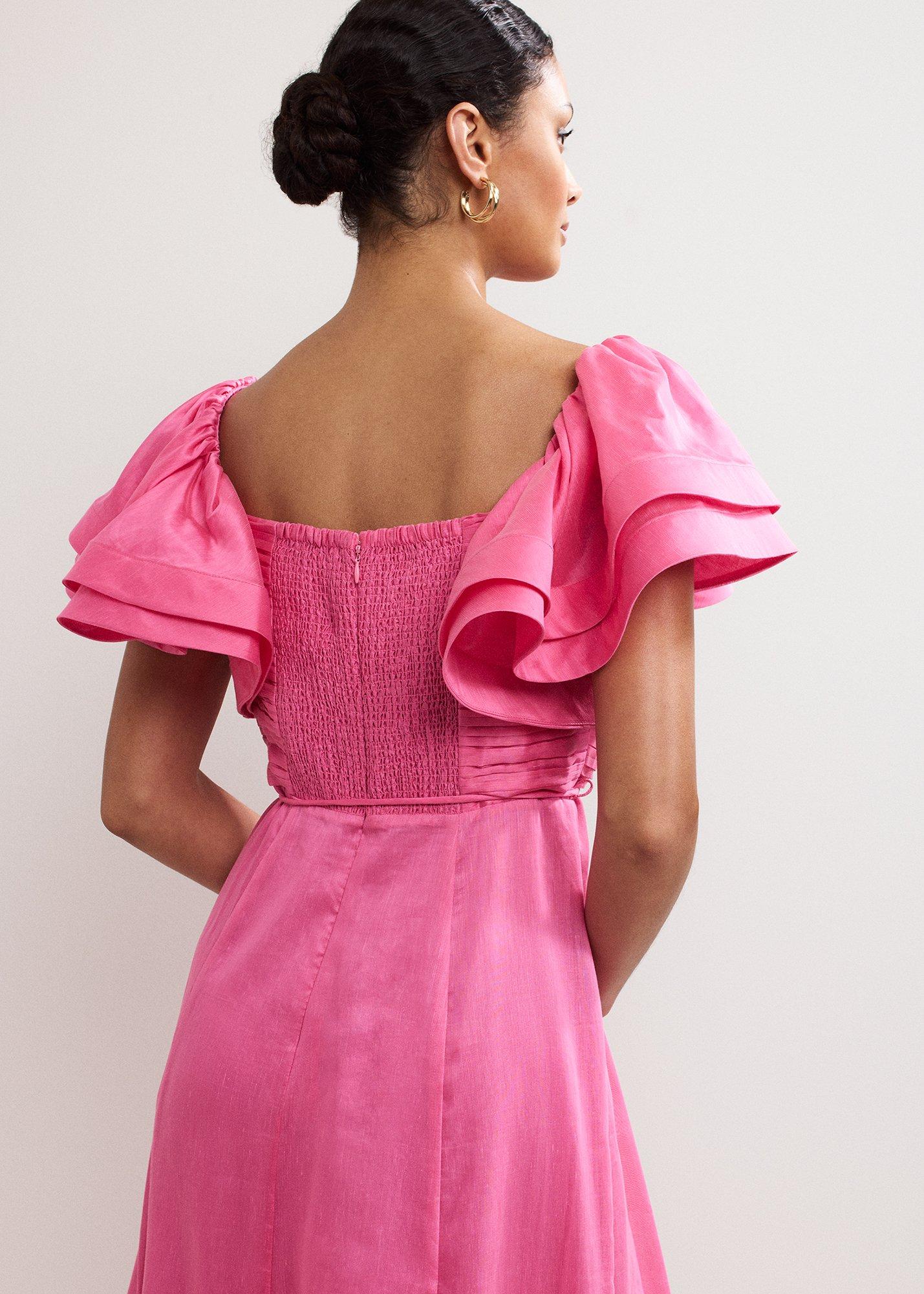 Rhianna Puff Sleeve Midi Dress