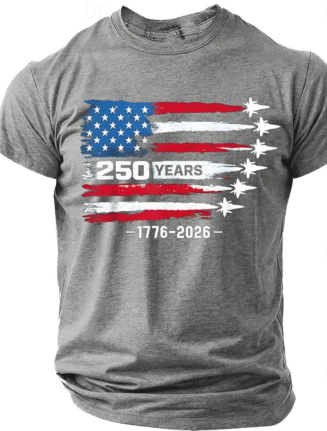 4th of July 2026 250th Men's 250 Years 1776 2026 Fighter Jets American Flag Patriotic 250th Anniversary Military Air Force Graphic T Shirt Casual Navy Blue Designer Apparel S M L XL XXL XXXL