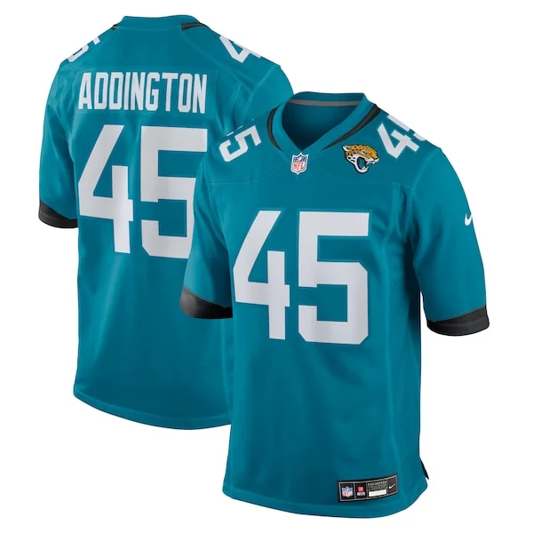 None Tucker Addington Game Jersey - Teal | NFL Player Jersey