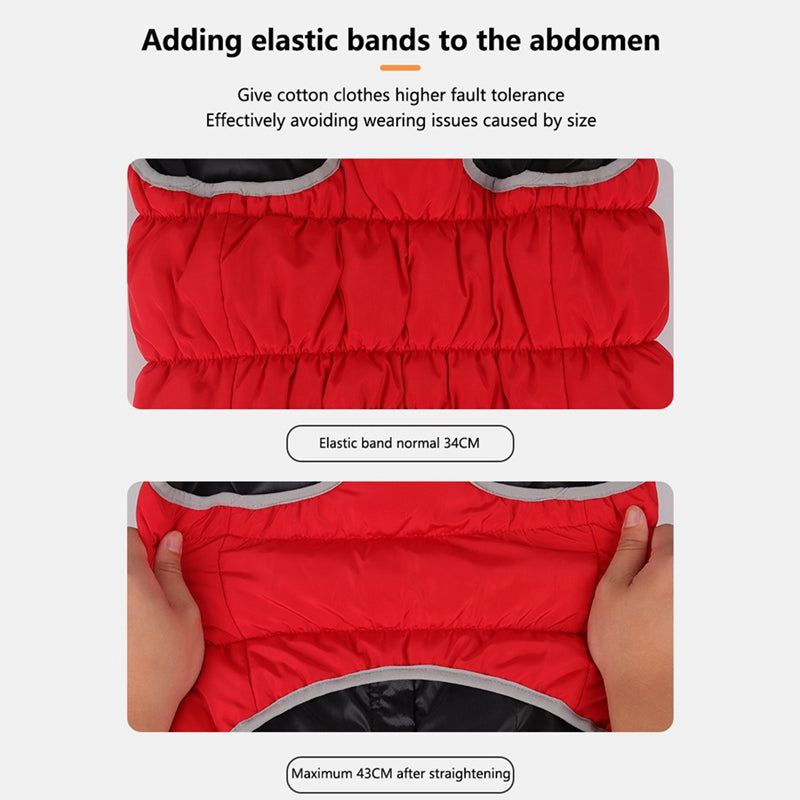 Winter Warm Fleece Coat With Leash Ring Paw Protection | Safe For Paws