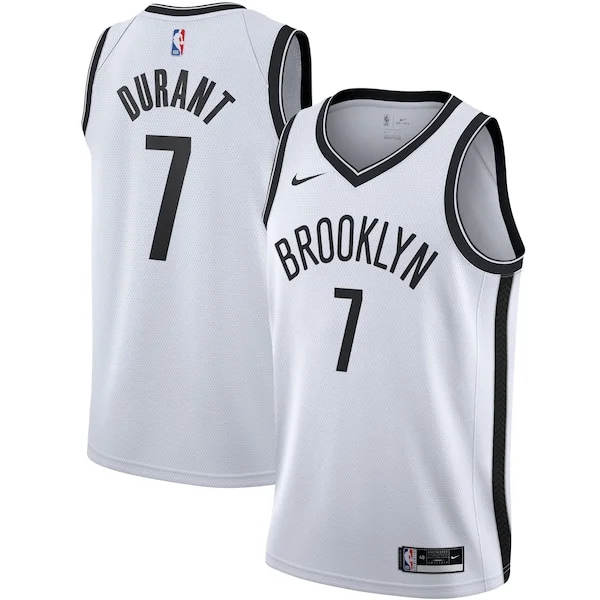 Kevin Durant BKN Swingman Jersey - superior retro - White game-day