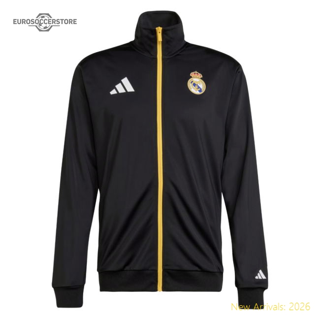 Premium Professional-Grade 2025-2026 Real Madrid Marvel Track Top (Black)