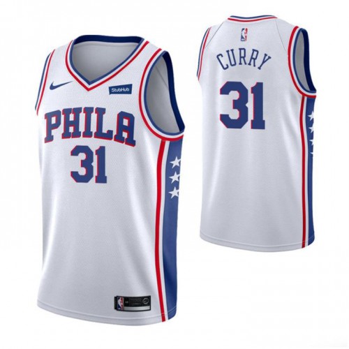 Premium 76ers #31 Seth Curry 2024 Icon NBA Swingman Jersey White -