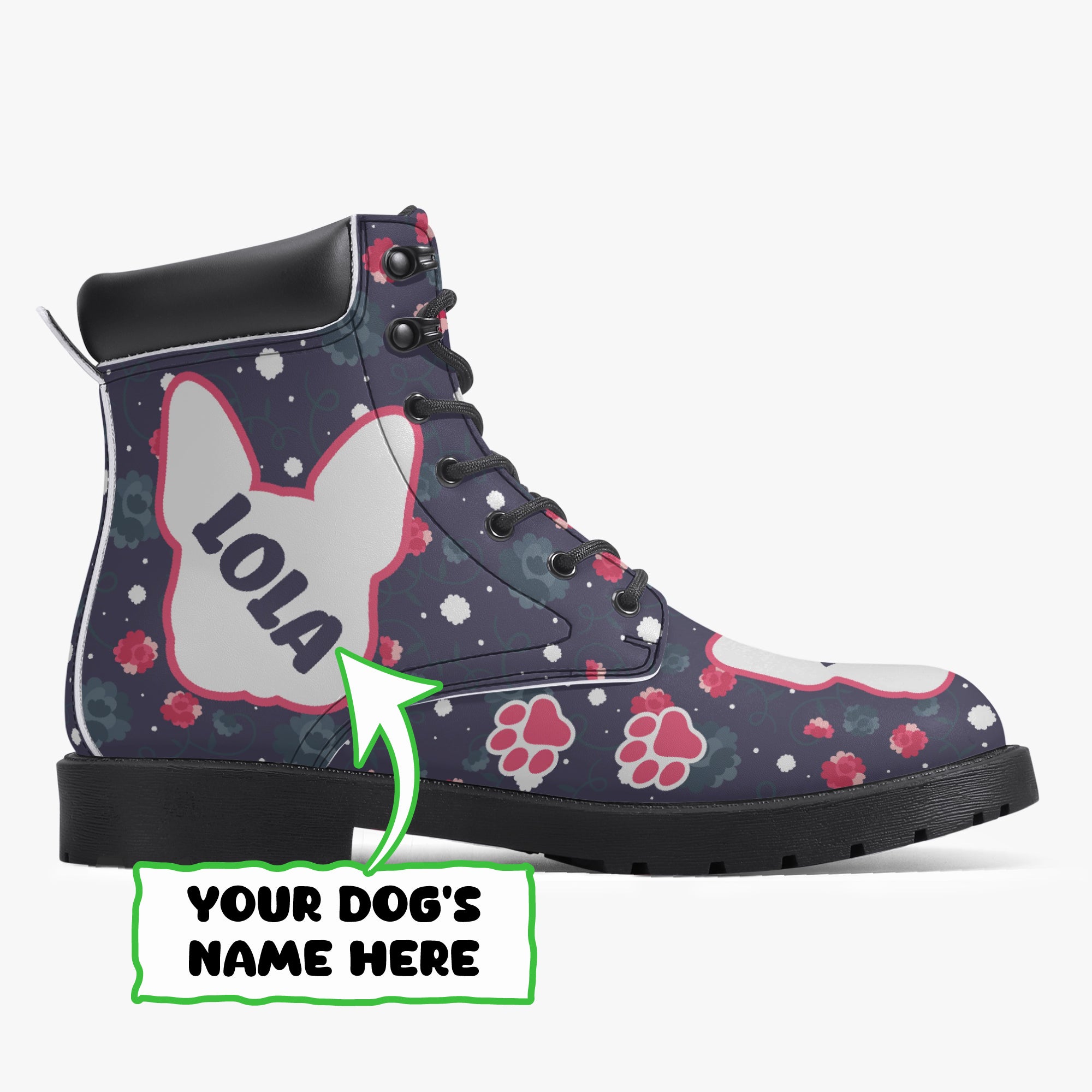 - Premium Personalized Casual Leather Boot For Dog Lovers | Stylish Look