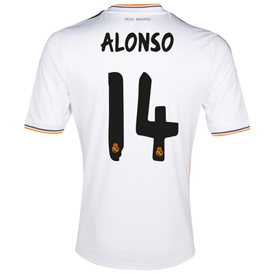 13-14 Real Madrid 14 Alonso Home Jersey Shirt - Official Replica 2435