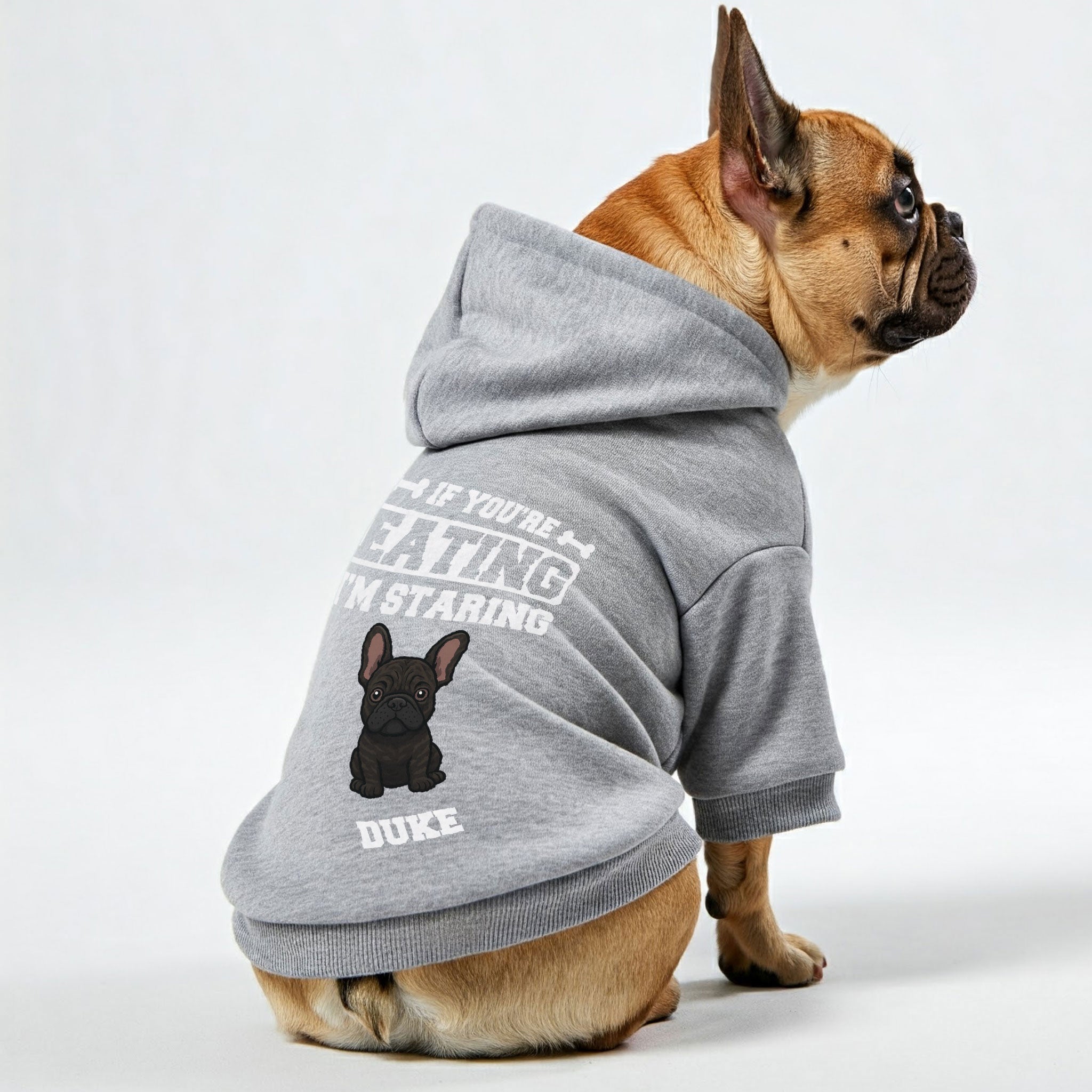 If You're Eating - Personalized French Bulldog hoodies with funny quotes, custom name, and custom clipart matching your Frenchie's color – Stylish, Cozy, and Premium 100% Cotton
