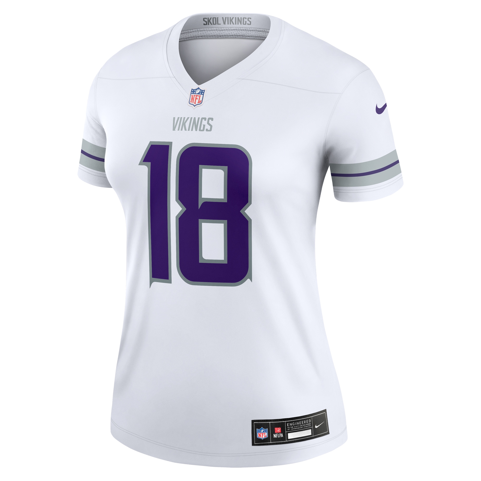[ESK] Justin Jefferson #18 Minnesota Vikings Women's Alternate Legend Player Performance Jersey Top - White