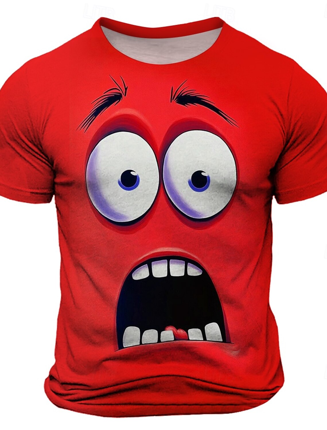 Men's 3D Human face T Shirt Short Sleeve T shirt 3D Print Crew Neck Shirt Exaggerated Designer Casual Daily Club Blue Black Red Summer Spring All Seasons Clothing Apparel S M L XL XXL XXXL