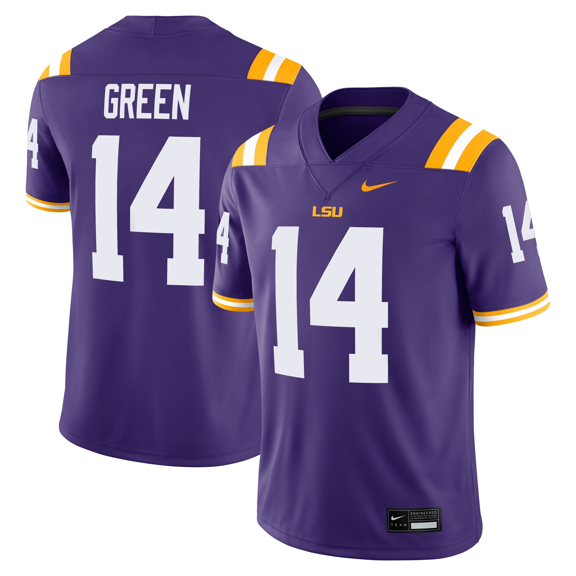 [NJP] Women's Trey'Dez Green LSU Tigers Home Game Jersey - Purple