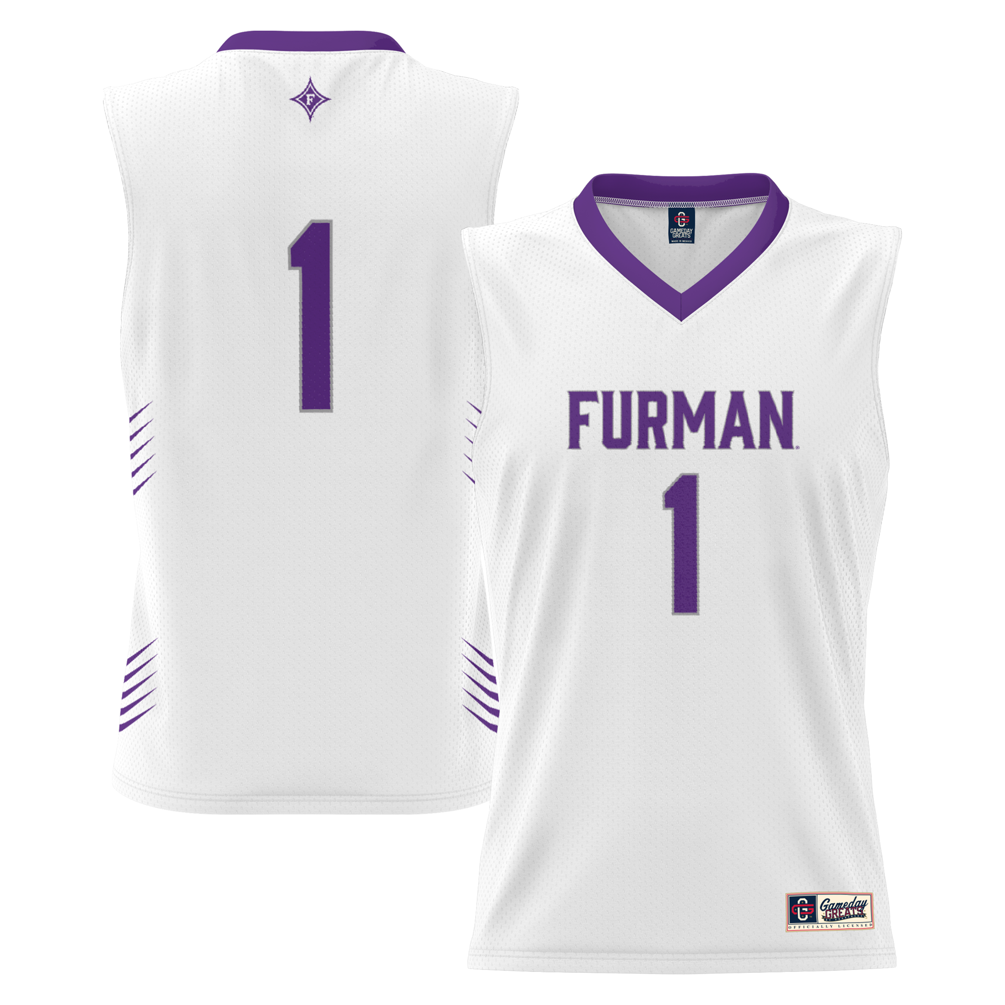 [NJP] Furman Paladins GameDay Greats Youth Lightweight Basketball Jersey - White