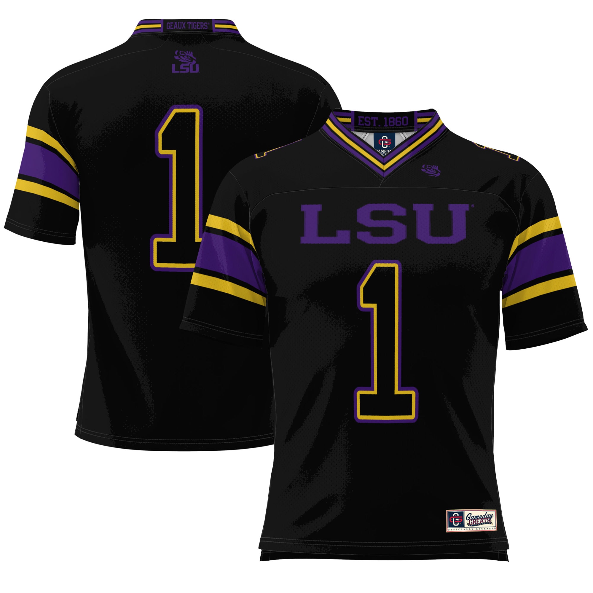 #1 LSU Tigers GameDay Greats Endzone 26/27 Football Jersey - Black