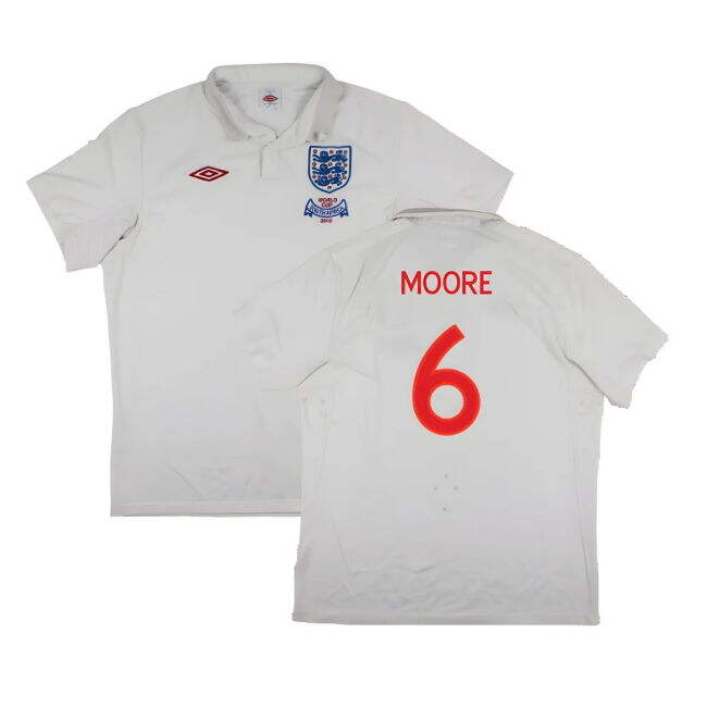 Mall Discounts England 2009-10 World Cup Home shirt (XL) (Very Good) (Moore 6) Avant-garde